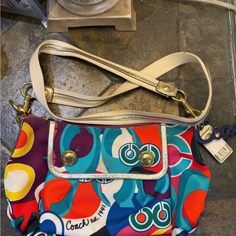 Coach Colorful Abstract Shoulder Bag